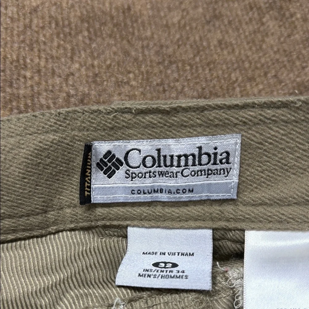 Columbia Titanium Men’s Pants 32x34 Thick Omni Dry Convertible Hiking Fish Tan